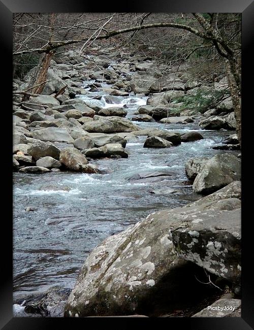 Brook from the smokies-001 Framed Print by Pics by Jody Adams