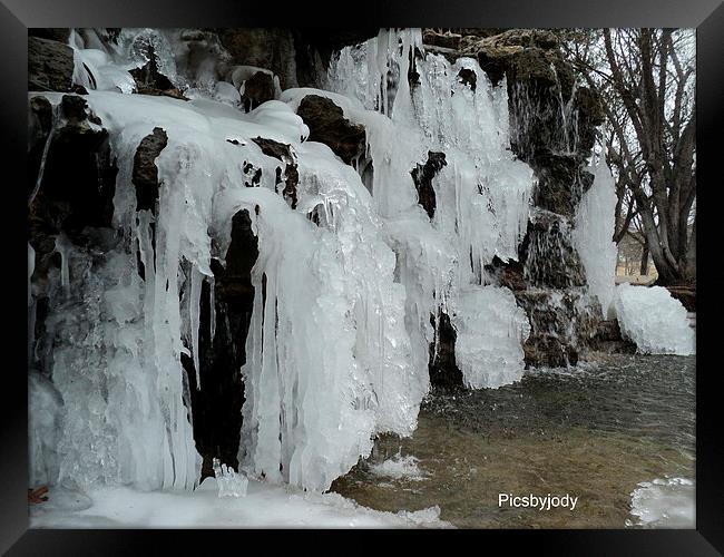 Ice on the Rocks Framed Print by Pics by Jody Adams