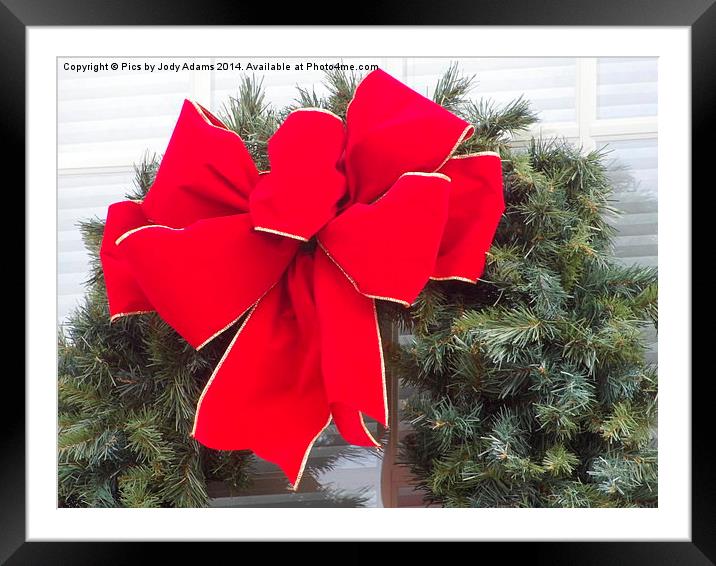  Red Bow Framed Mounted Print by Pics by Jody Adams