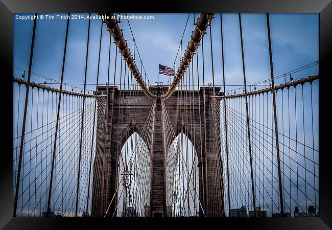  Brooklyn Bridge Framed Print by Tim Finch