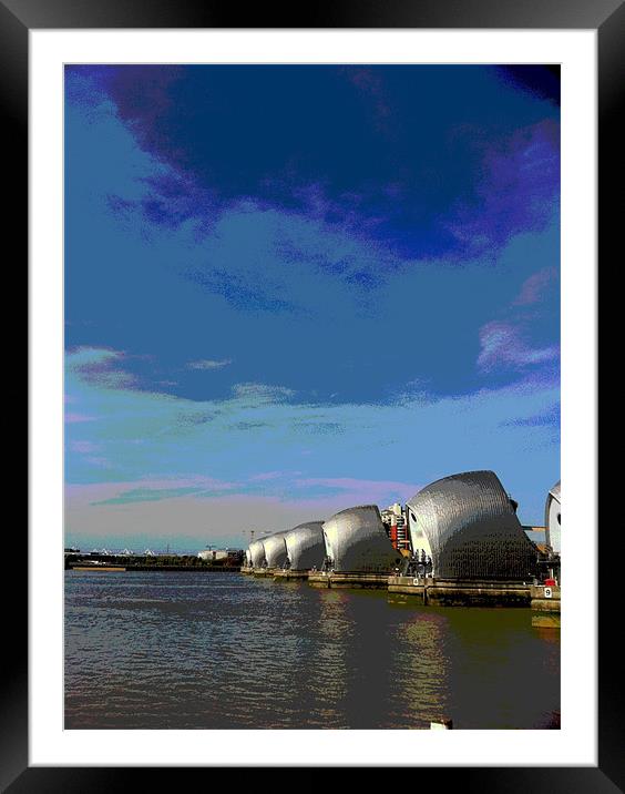 Thames Barrier Framed Mounted Print by Colin Richards