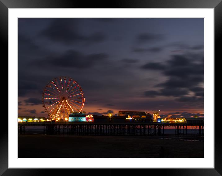 Blackpool South Pier at sunset Framed Mounted Print by Paul Watson