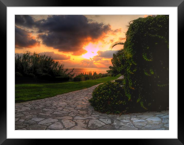 cyprus sunset Framed Mounted Print by Robert Bennett