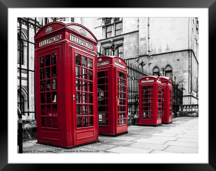 Phone boxes Framed Mounted Print by David Skone