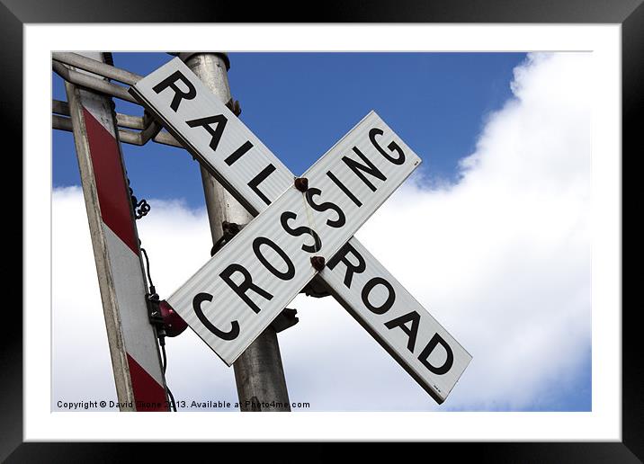 Railroad crossing Framed Mounted Print by David Skone