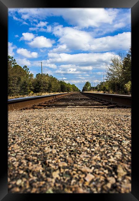 Rail tracks Framed Print by David Skone