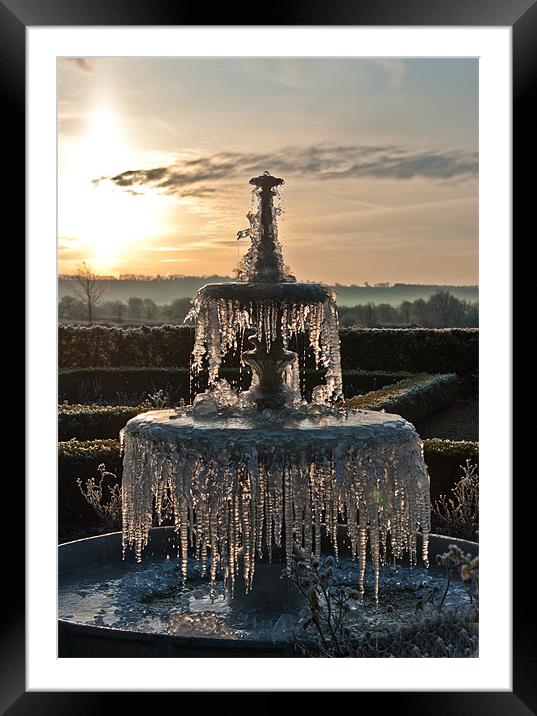 Frozen Fountain Framed Mounted Print by Ian Flear