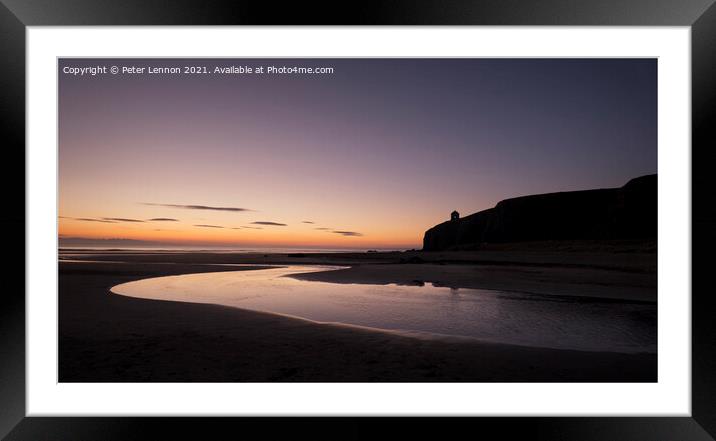 Mussenden Sunrise Framed Mounted Print by Peter Lennon