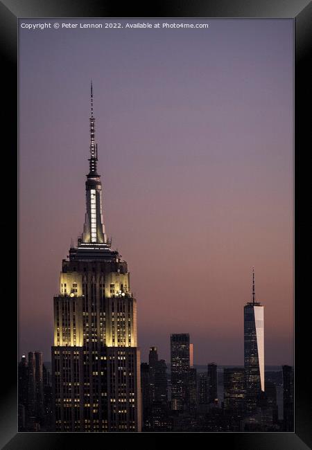 Empire State Building  Framed Print by Peter Lennon