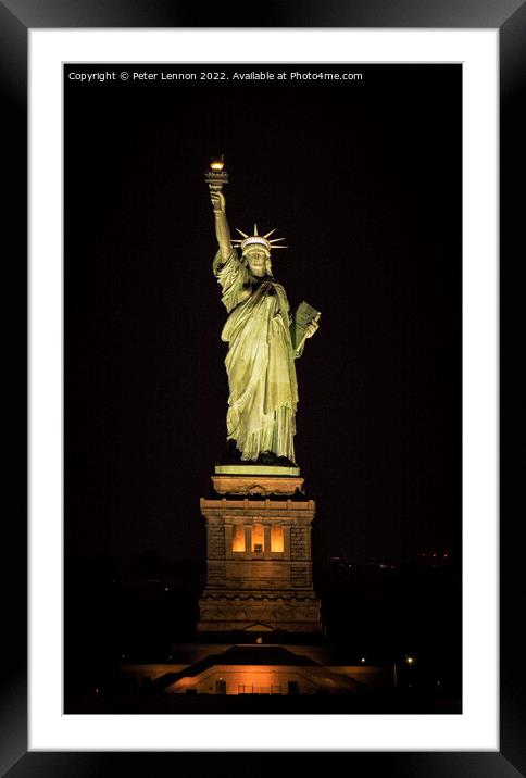 Lady Liberty Framed Mounted Print by Peter Lennon