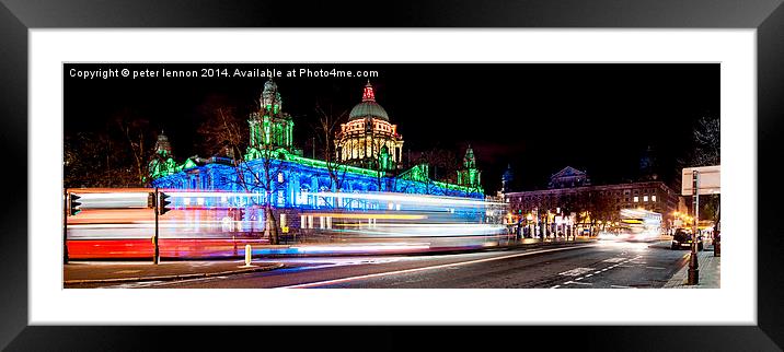 City Hall Time Lapse Framed Mounted Print by Peter Lennon