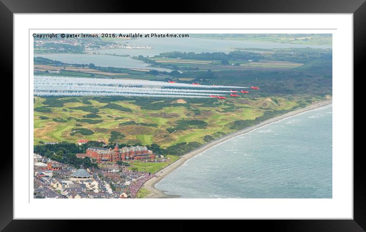 Slieve Donard Hotel meets the Red Arrows Framed Mounted Print by Peter Lennon