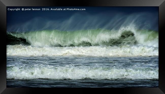 Simply Waves Two Framed Print by Peter Lennon