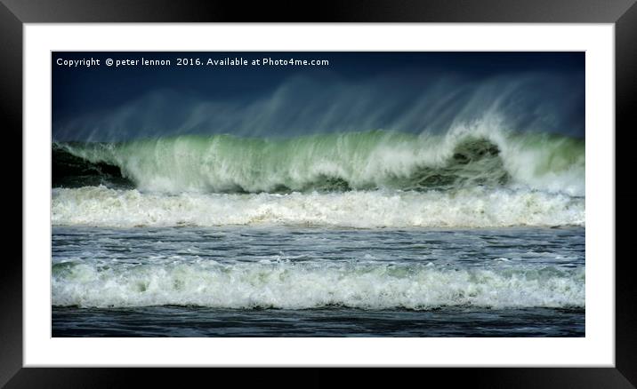 Simply Waves Two Framed Mounted Print by Peter Lennon