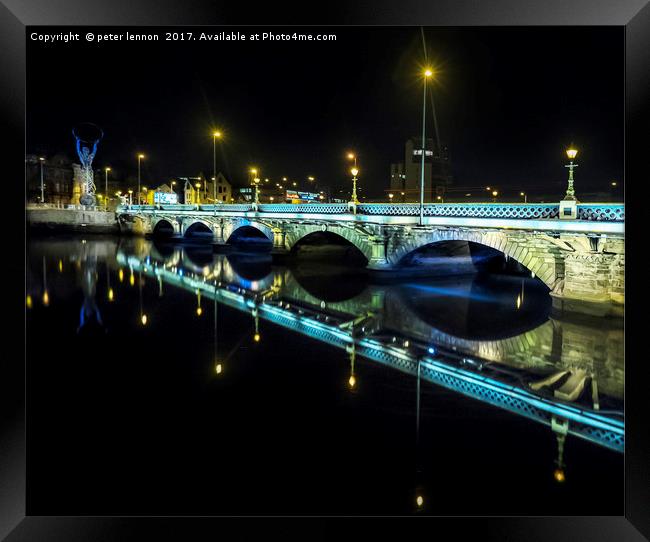 Albert Bridge, Belfast Framed Print by Peter Lennon