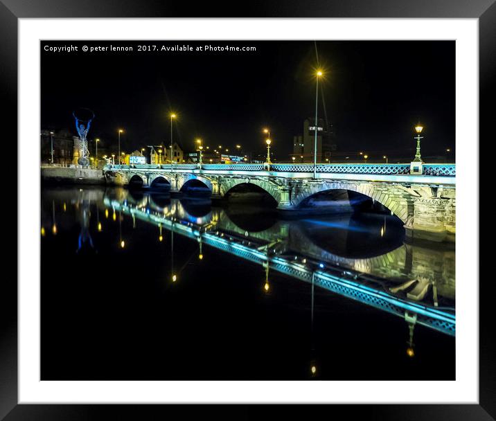 Albert Bridge, Belfast Framed Mounted Print by Peter Lennon