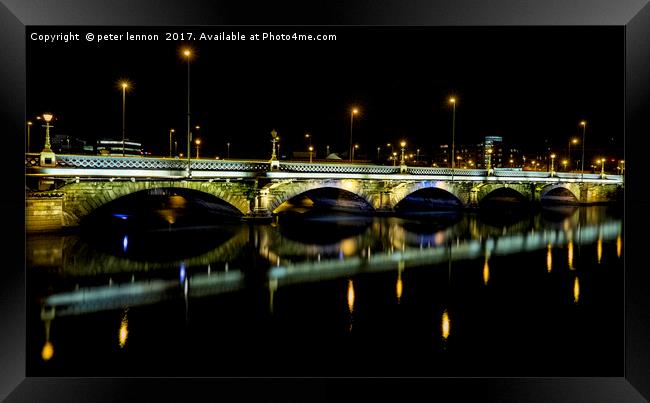 Albert Bridge, Belfast (2) Framed Print by Peter Lennon