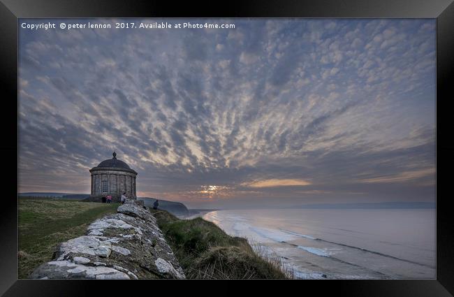 Mussenden Sunset Framed Print by Peter Lennon