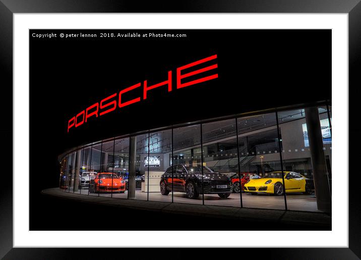 Porsche by name, Porsche by nature Framed Mounted Print by Peter Lennon