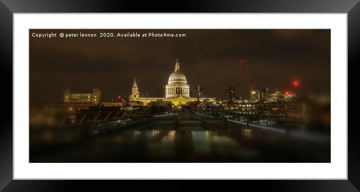 St Pauls Cathedral Framed Mounted Print by Peter Lennon