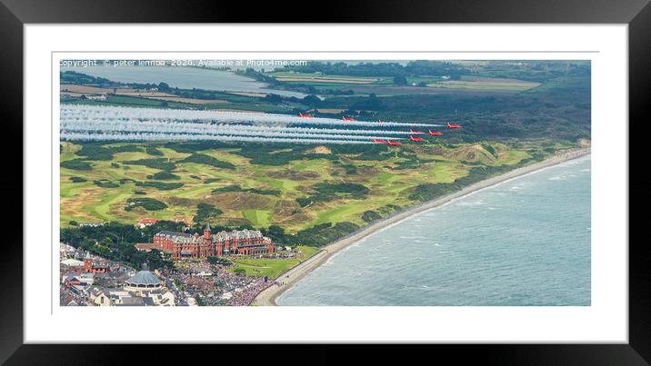 Red Arrows Over Slieve Donard Hotel Framed Mounted Print by Peter Lennon