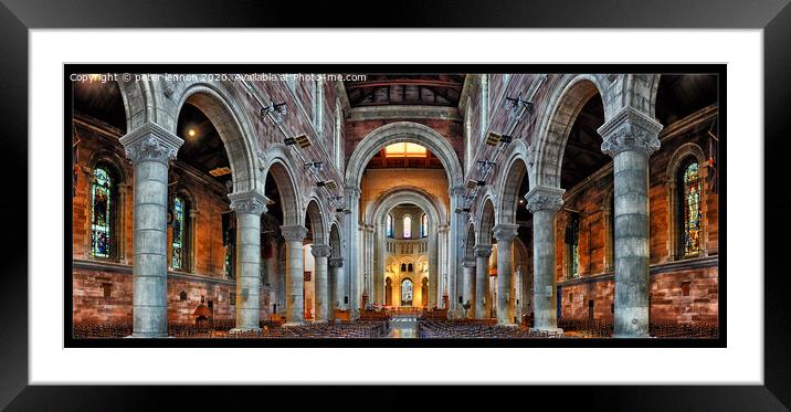The Aisle of St Annes Cathedral, Belfast Framed Mounted Print by Peter Lennon