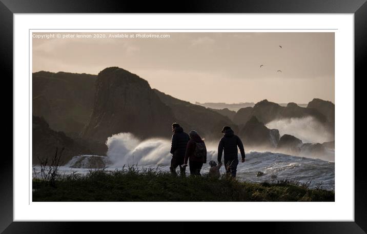 Sunday Walk Framed Mounted Print by Peter Lennon