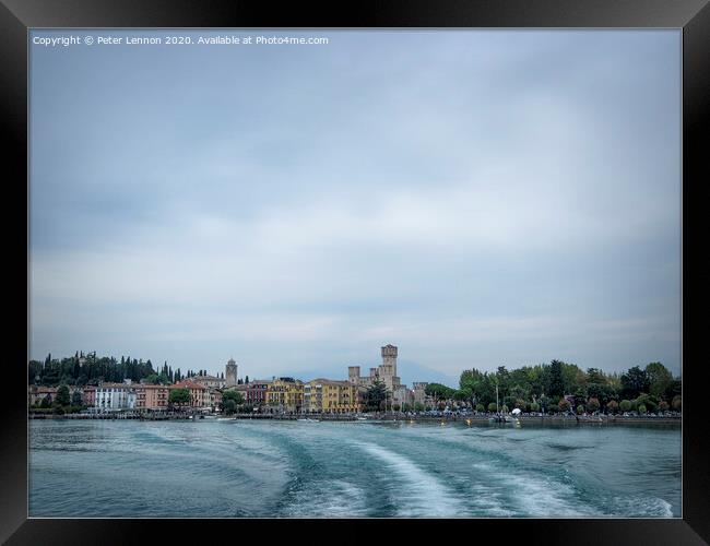 Leaving Sirmione Framed Print by Peter Lennon