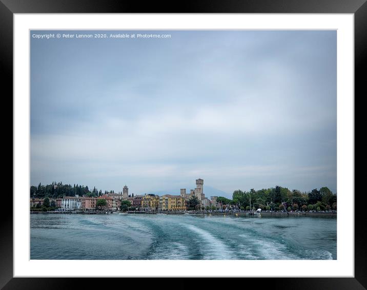 Leaving Sirmione Framed Mounted Print by Peter Lennon