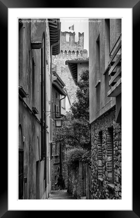 Sirmione Streets Framed Mounted Print by Peter Lennon