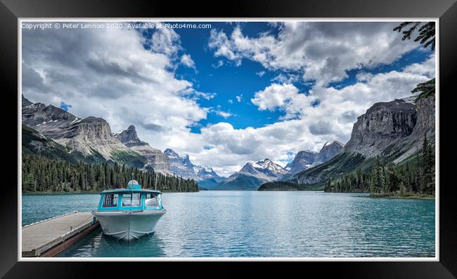 Magnificent Maligne Framed Print by Peter Lennon