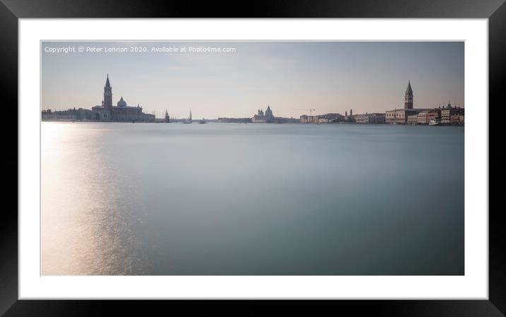 Venice Lagoon Framed Mounted Print by Peter Lennon