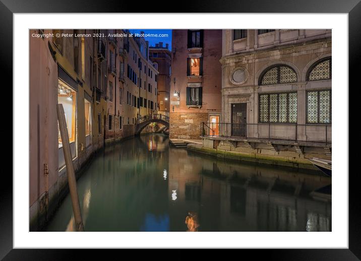 Venice Streets Framed Mounted Print by Peter Lennon