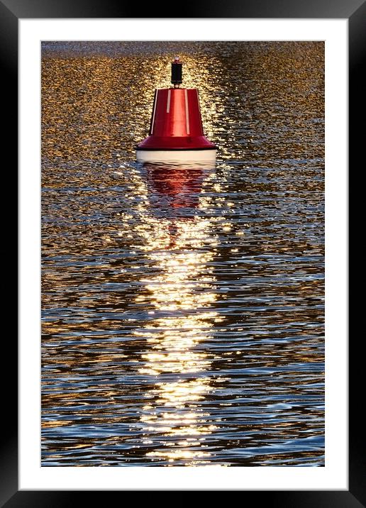 A Bright Red Buoy Framed Mounted Print by Anne Macdonald