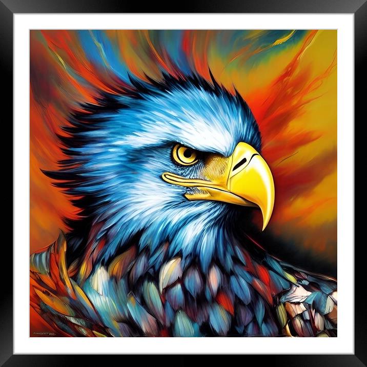 Eagle Portrait Framed Mounted Print by Anne Macdonald