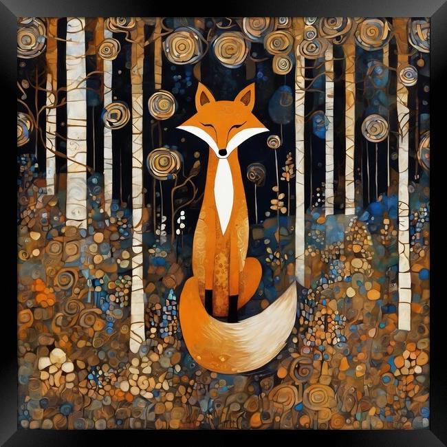 Fox In The Forest Framed Print by Anne Macdonald