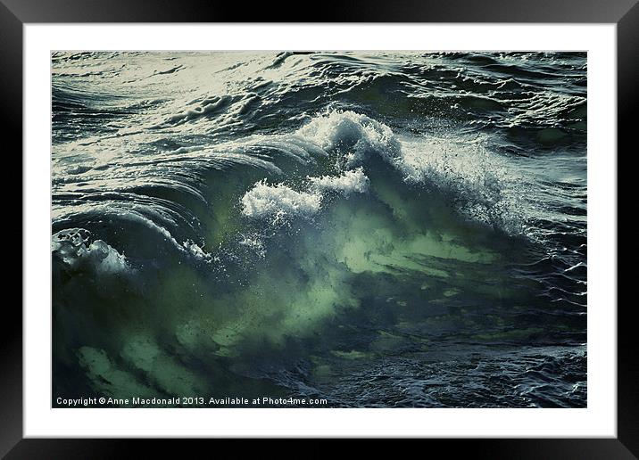 Inner Glow Of Ocean Wave Framed Mounted Print by Anne Macdonald