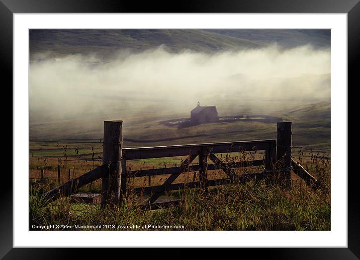 Church In Mist, Quarff, Shetland. Framed Mounted Print by Anne Macdonald