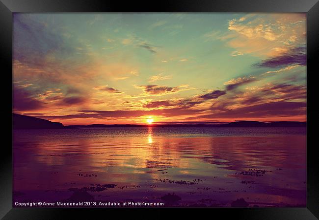 Stunning Shetland Sunset Framed Print by Anne Macdonald