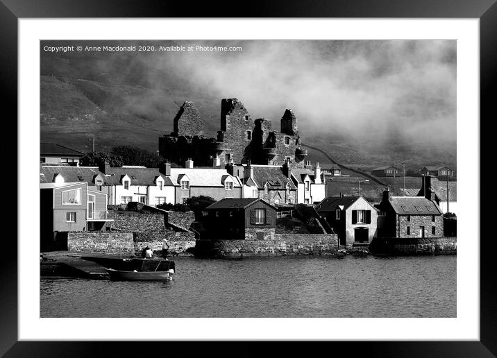 Mist Over Scalloway Castle, Shetland. Framed Mounted Print by Anne Macdonald