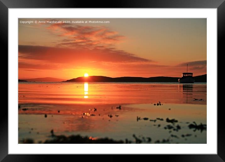 Sunset At Trondra, Shetland Framed Mounted Print by Anne Macdonald