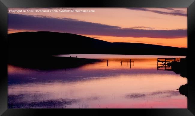 Loch Near Ness of Burgi, Scatness, Virkie, Shetland. Framed Print by Anne Macdonald