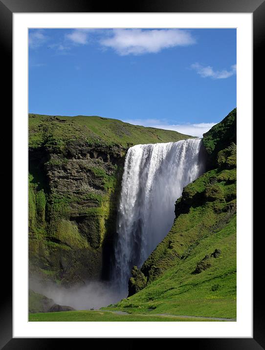 Skógafoss waterfall Iceland Framed Mounted Print by Kay Gorzko
