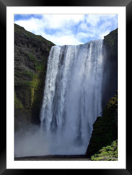 Skógafoss waterfall Iceland Framed Mounted Print by Kay Gorzko