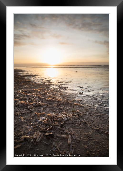 Formby Beach Sunset Framed Mounted Print by Jon Lingwood