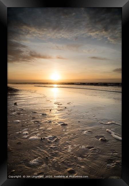 Formby Beach Sunset Framed Print by Jon Lingwood