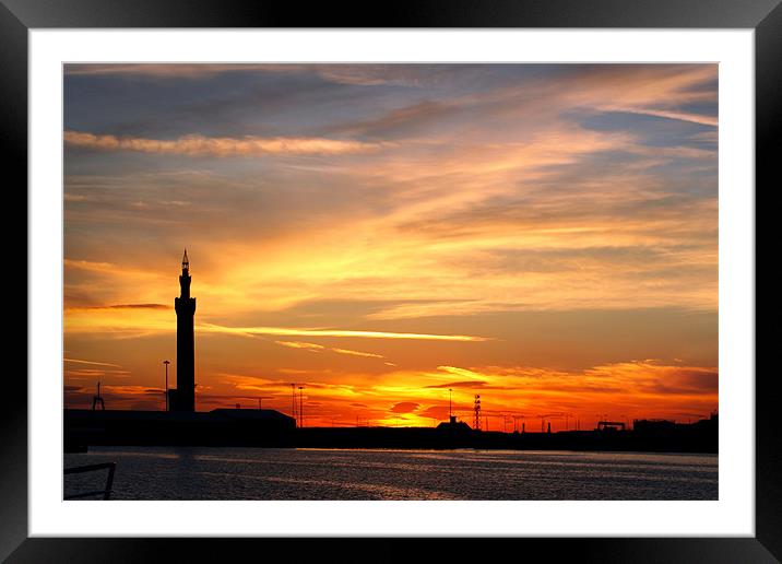 Grimsby Dockside Sunset Framed Mounted Print by Ray Nelson