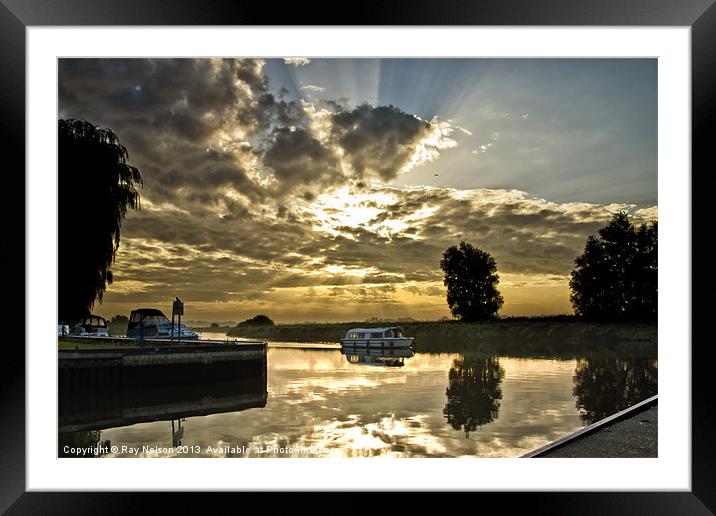 Early Morning Broads Cruise Framed Mounted Print by Ray Nelson