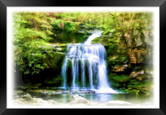 West Burton Waterfall Framed Print by Ray Nelson