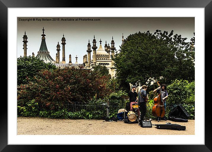 Brighton Buskers No.1 Textured  Framed Mounted Print by Ray Nelson